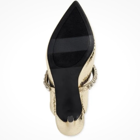 Scoop NYC Women’s Rhinestone Slip On Gold Heels Size 9.5 NEW - Picture 5 of 6